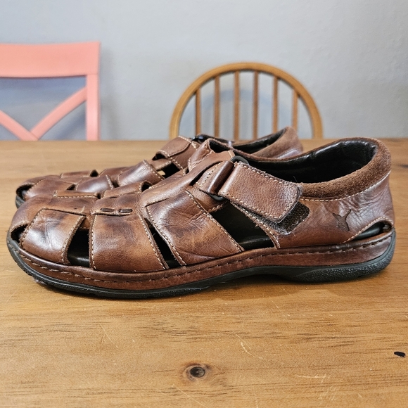 Pikolinos Men's Tarifa Leather Fisherman Sandals Brown Size 8 (41) - Picture 5 of 9